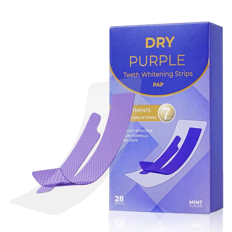 Dry Purple Teeth Whitening Strips